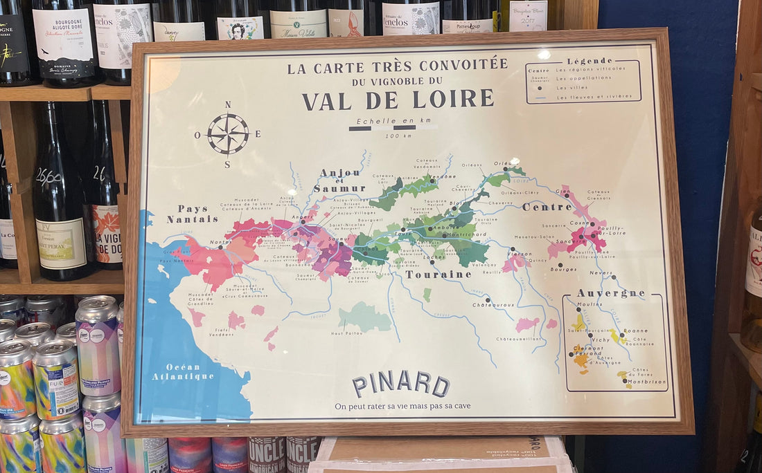 Map of the Loire Valley vineyards