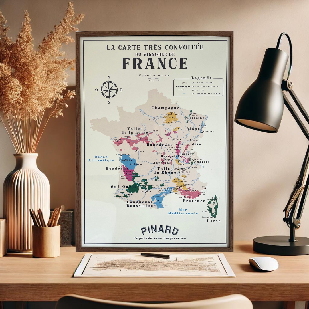 Map of the vineyards of France