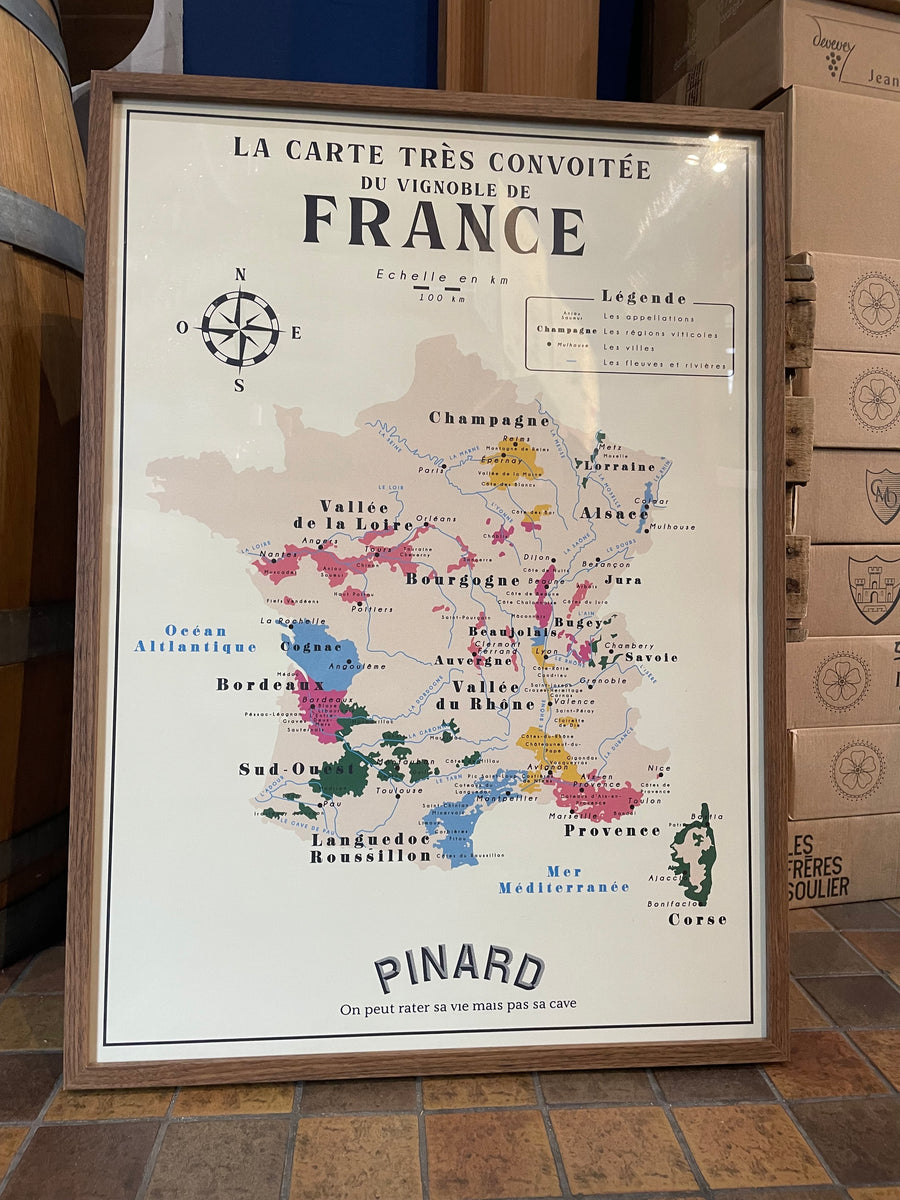 Map of the vineyards of France